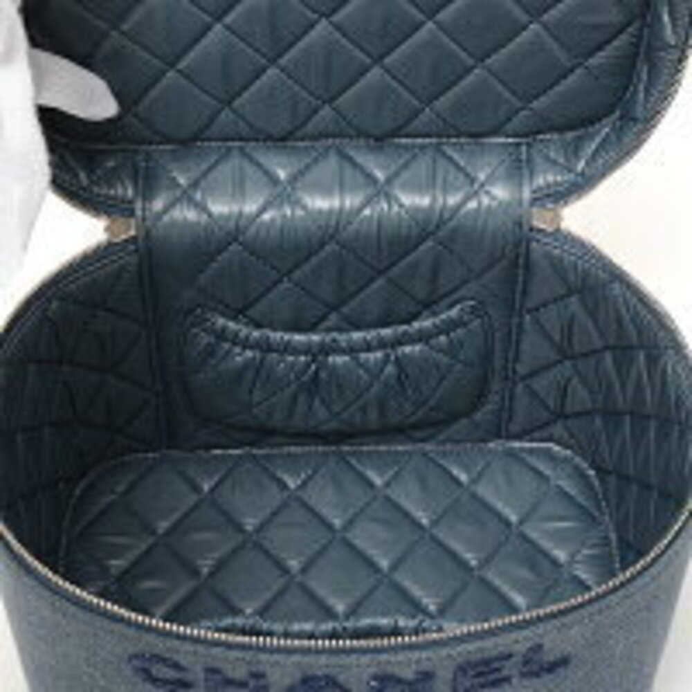 Chanel Deauville Vanity Bag Pouch Denim Sequins Blue - Picture 6 of 7
